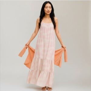 NWT Intimately Free People Pink Flower Combo Tie Dye Maxi Dress Size Sma…